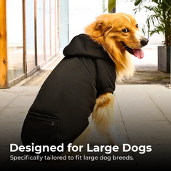 Golden Retriever Fleece Hoodie with Zip Pocket