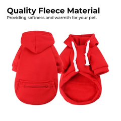 Golden Retriever Fleece Hoodie with Zip Pocket