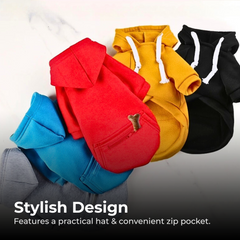 Golden Retriever Fleece Hoodie with Zip Pocket