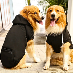 Golden Retriever Fleece Hoodie with Zip Pocket