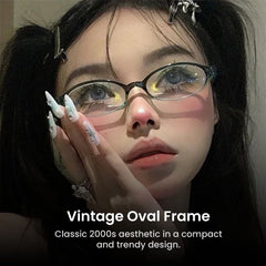Retro Oval Blue Light Glasses for Women