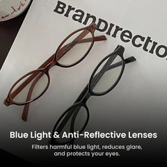 Retro Oval Blue Light Glasses for Women