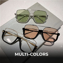 Retro Oversized Rectangle Sunglasses for Women & Men UV400