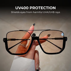 Retro Oversized Rectangle Sunglasses for Women & Men UV400
