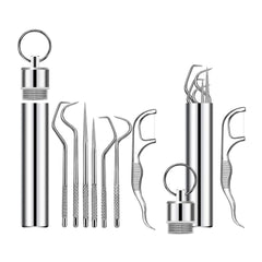 Reusable Stainless Steel Toothpicks Set for Travel & Dental Care