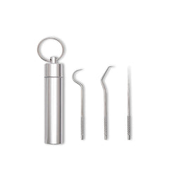 Reusable Stainless Steel Toothpicks Set for Travel & Dental Care