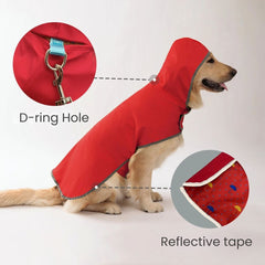 Reversible Waterproof Dog Raincoat — Reflective, Hooded