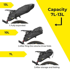 Rhinowalk Waterproof Bike Saddle Bag – 10L Large Capacity