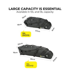 Rhinowalk Waterproof Bike Saddle Bag – 10L Large Capacity