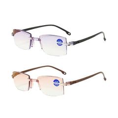 Rimless Bifocal Anti-Blue Light Reading Glasses