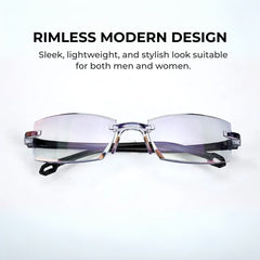 Rimless Bifocal Anti-Blue Light Reading Glasses