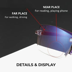 Rimless Bifocal Anti-Blue Light Reading Glasses