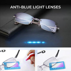 Rimless Bifocal Anti-Blue Light Reading Glasses