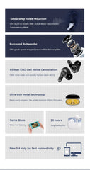 Realfit F3 ANC Earbuds: HIFI Bass, ENC Calls, Sport & Gaming