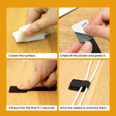Self-Adhesive Reusable Cable Organizer Clips