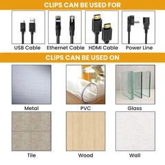 Self-Adhesive Reusable Cable Organizer Clips