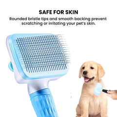 Self-Cleaning Pet Grooming Brush — Hair Eject
