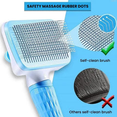 Self-Cleaning Pet Grooming Brush — Hair Eject