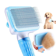 Self-Cleaning Pet Grooming Brush — Hair Eject