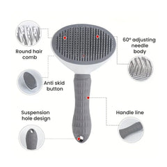 Self-Cleaning Pet Grooming & Massage Brush - features