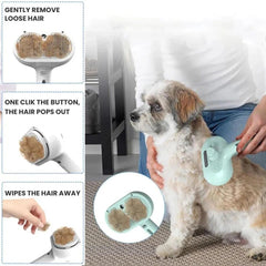 Self-Cleaning Pet Hair Remover Brush — Mint & Peach