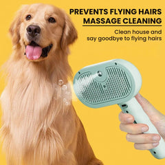 Self-Cleaning Pet Hair Remover Brush — Mint & Peach