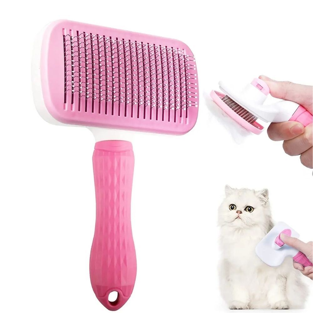 Self-Cleaning Pet Grooming Brush — Hair Eject