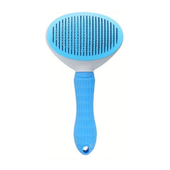 Self-Cleaning Pet Grooming & Massage Brush - blue