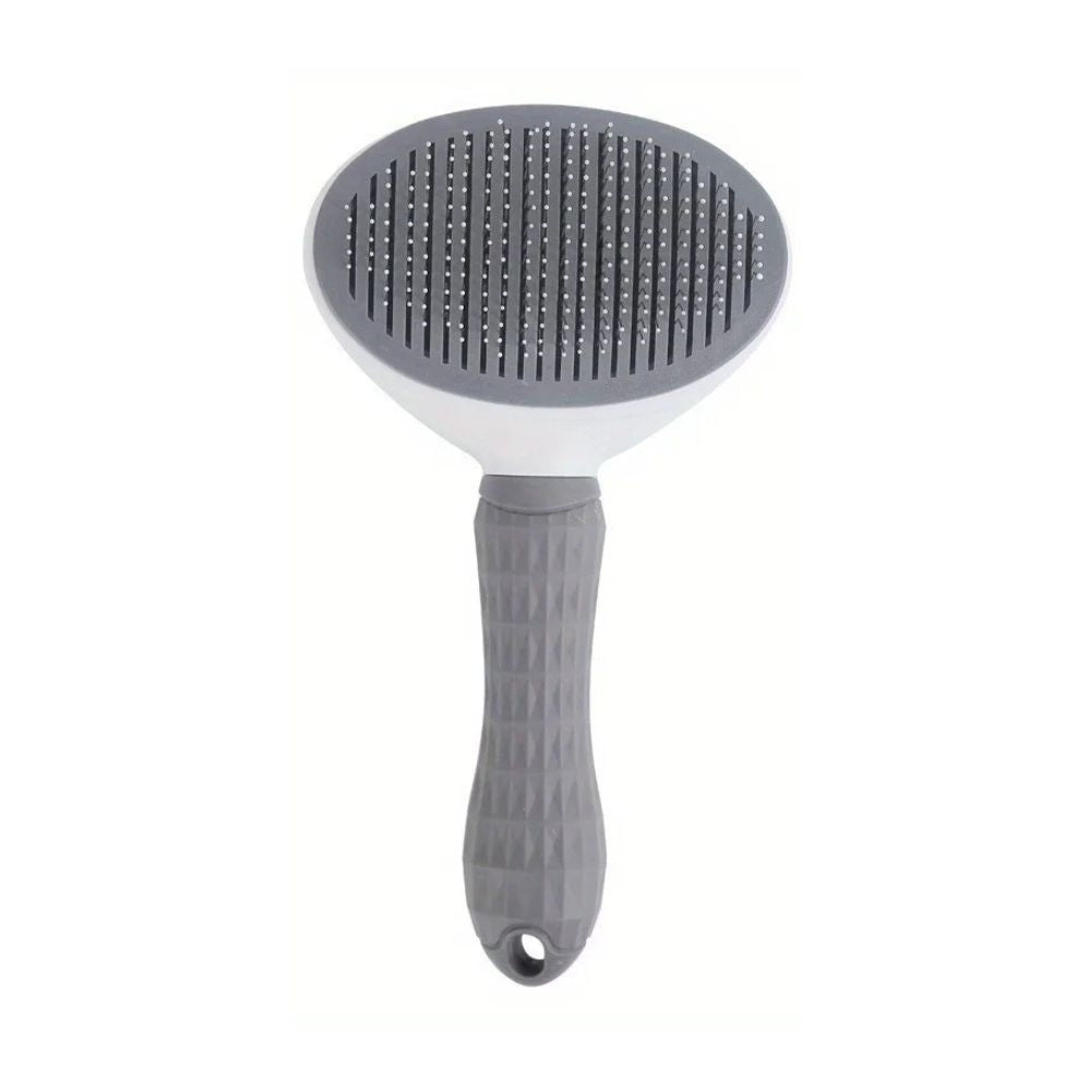 Self-Cleaning Pet Grooming & Massage Brush - grey