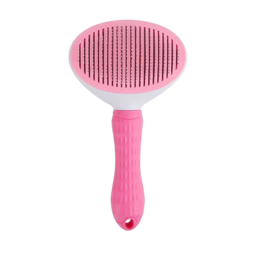 Self-Cleaning Pet Grooming & Massage Brush - pink