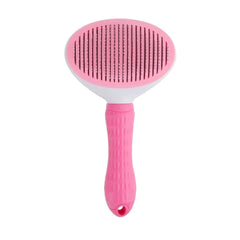 Self-Cleaning Pet Grooming & Massage Brush - pink