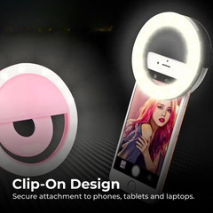 Rechargeable Selfie Ring Light Clip for Phone & Laptop