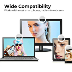 Rechargeable Selfie Ring Light Clip for Phone & Laptop