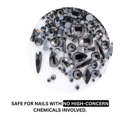 Shiny Nail Art: 150 Clear AB Rhinestones + 20 Gold Charms