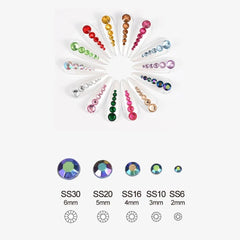 Shiny Nail Rhinestones Set SS6-SS30 | Mixed Glass Gems