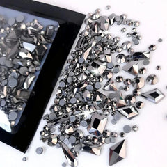 Shiny Nail Art: 150 Clear AB Rhinestones + 20 Gold Charms