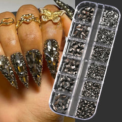 Shiny Nail Rhinestones Set SS6-SS30 | Mixed Glass Gems