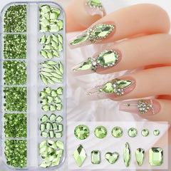 Shiny Nail Rhinestones Set SS6-SS30 | Mixed Glass Gems