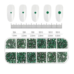 Shiny Nail Rhinestones Set SS6-SS30 | Mixed Glass Gems