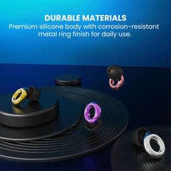 Silicone Earbud Caps with Metal Ring — Universal Fit - material