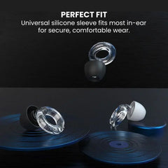 Silicone Earbud Caps with Metal Ring — Universal Fit - perfect fit