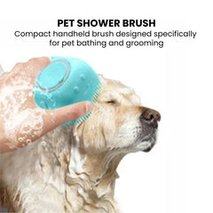 Silicone Pet Shower Brush & Shampoo Dispenser