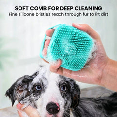 Silicone Pet Shower Brush & Shampoo Dispenser
