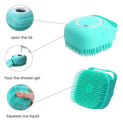 Silicone Pet Shower Brush & Shampoo Dispenser
