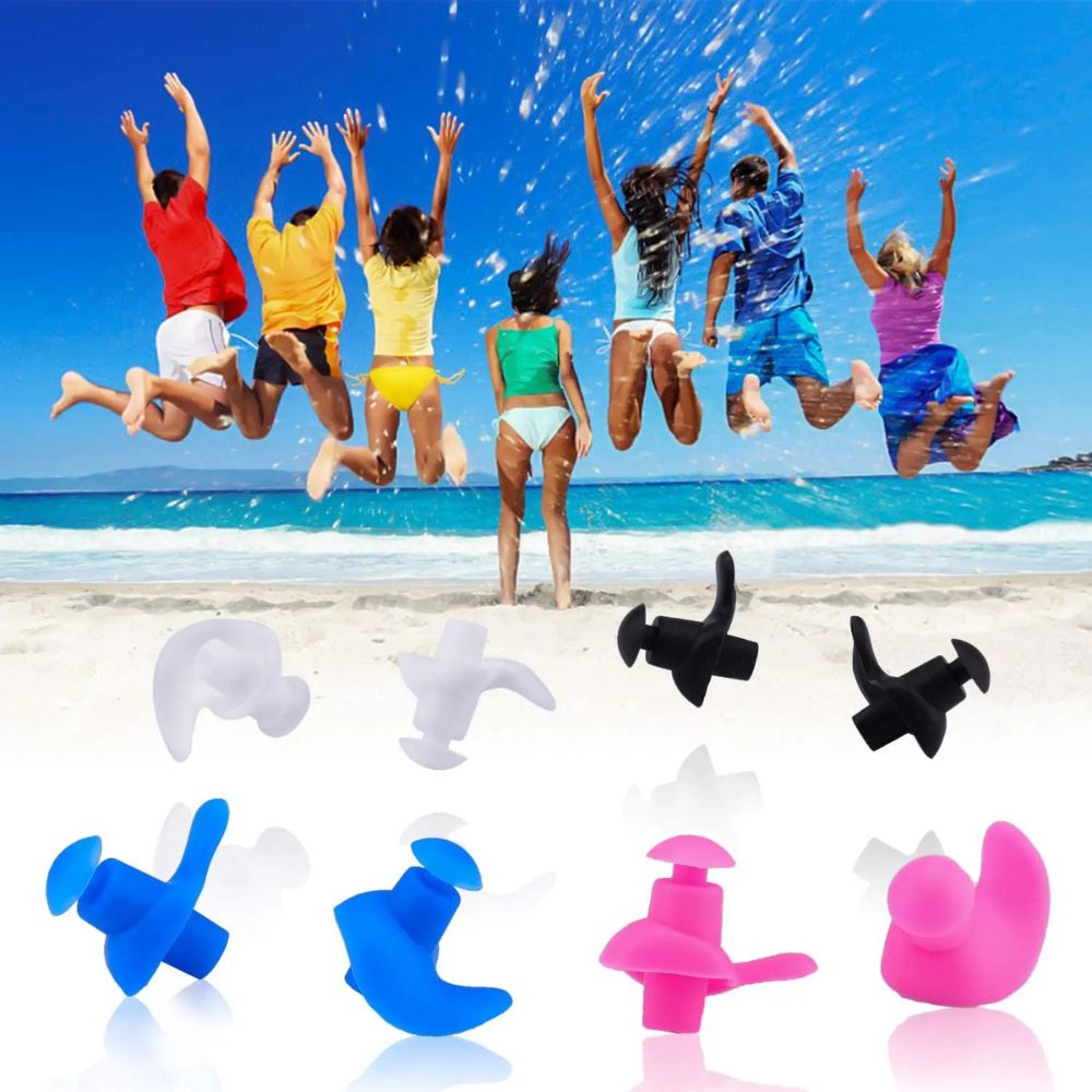 Silicone Swim Earplugs — Reusable Waterproof Kids & Adult