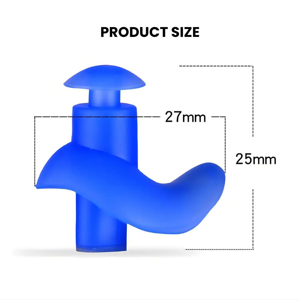 Silicone Swim Earplugs — Reusable Waterproof Kids & Adult - size
