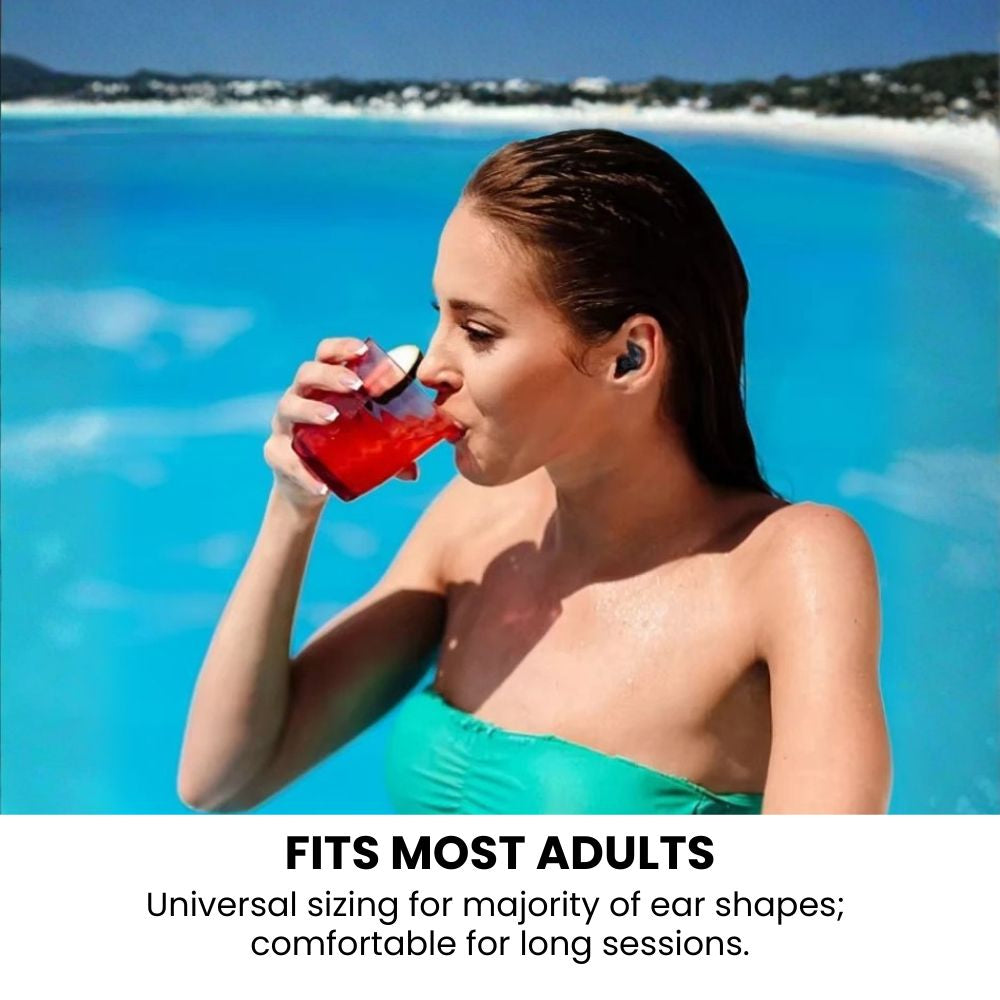 Silicone Waterproof Swimming Earplugs with Carry Case - fits most adults