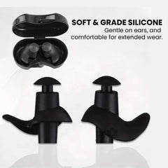 Silicone Waterproof Swimming Earplugs with Carry Case - soft and grade