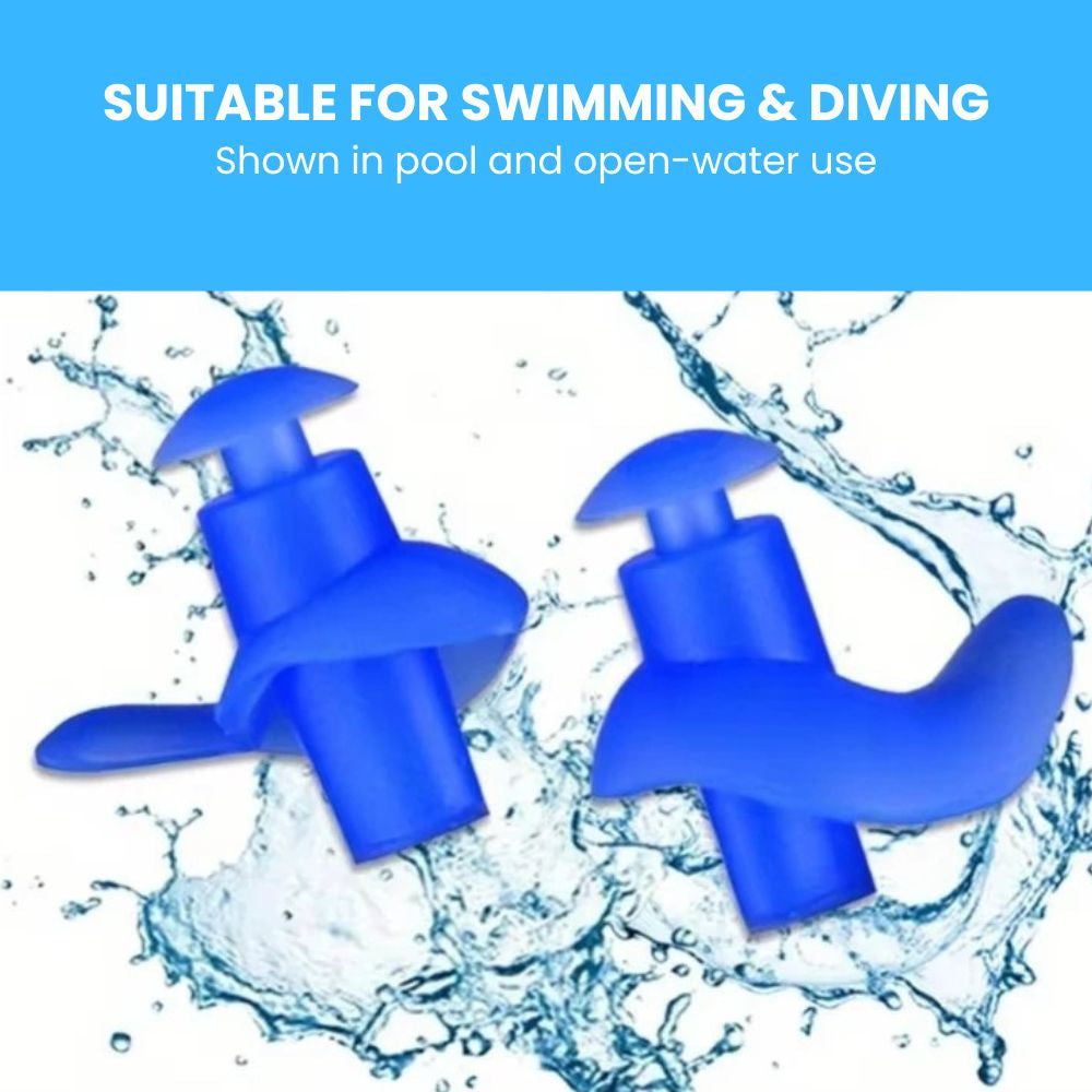 Silicone Waterproof Swimming Earplugs with Carry Case - Swimming 