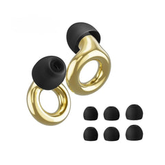 Silicone Earbud Caps with Metal Ring — Universal Fit- gold